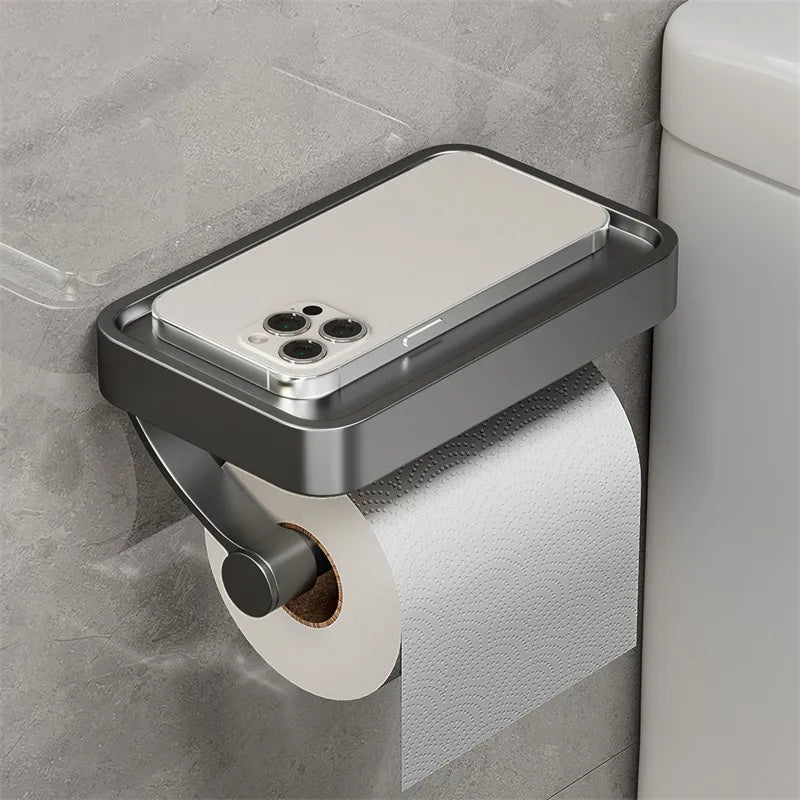 Toilet Roll Holder with Shelf – Stalux