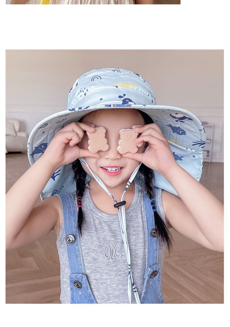 ANTI-UV CHILDREN'S SUN HAT WITH WHISTLE – SUMMER BUCKET HAT FOR BOYS AND GIRLS