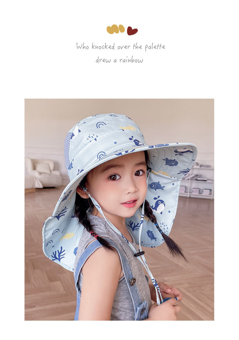 ANTI-UV CHILDREN'S SUN HAT WITH WHISTLE – SUMMER BUCKET HAT FOR BOYS AND GIRLS