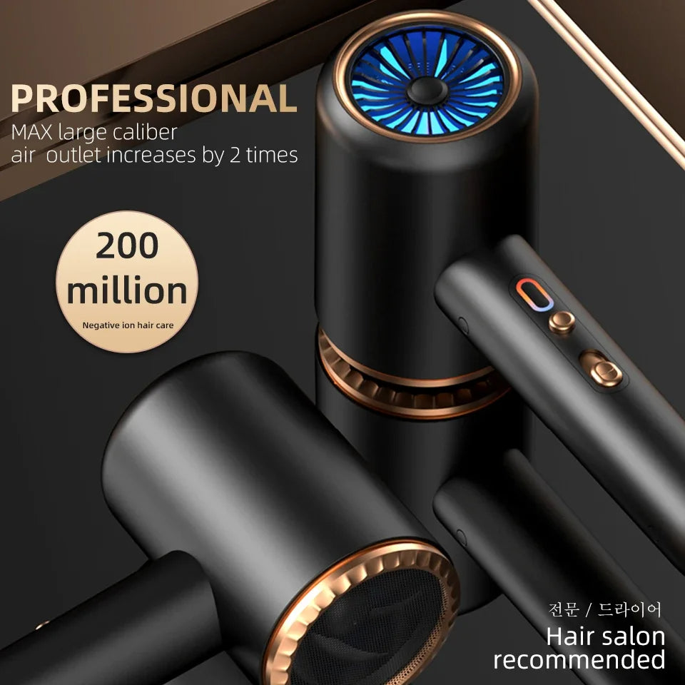 Professional Hair Dryer 2400W with Cool and Warm Air - Negative Ions - Powerful Hairdryer for Salon Results