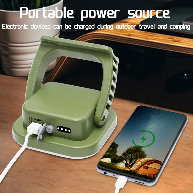 80W LED Solar Rechargeable Camping Lamp with Magnet and Zoom Function