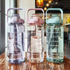 2L PORTABLE WATER BOTTLE WITH STRAW AND TIME MARKINGS FOR SPORT & FITNESS