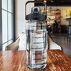2L PORTABLE WATER BOTTLE WITH STRAW AND TIME MARKINGS FOR SPORT & FITNESS