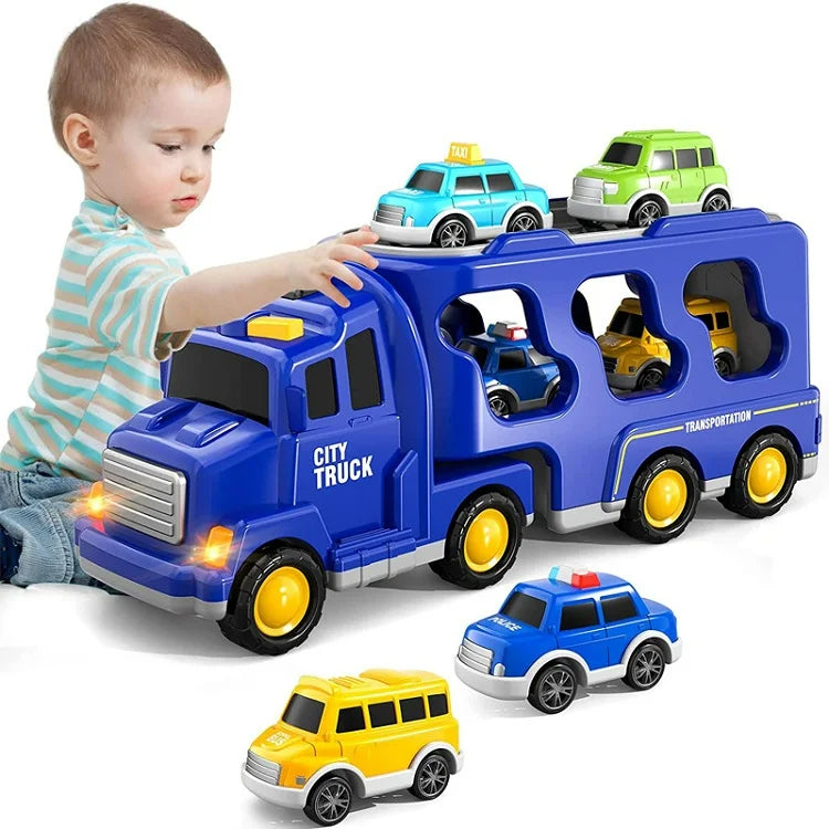 Toy City Transporter with Light & Sound Effects – includes vehicles