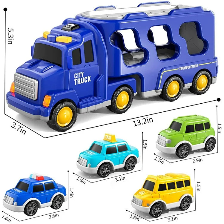 Toy City Transporter with Light & Sound Effects – includes vehicles