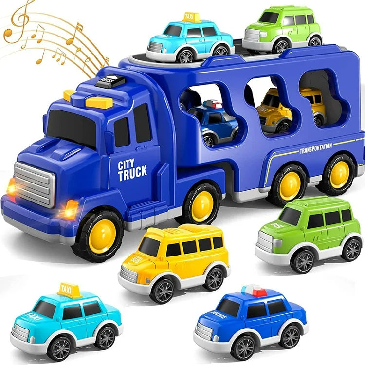 Toy City Transporter with Light & Sound Effects – includes vehicles