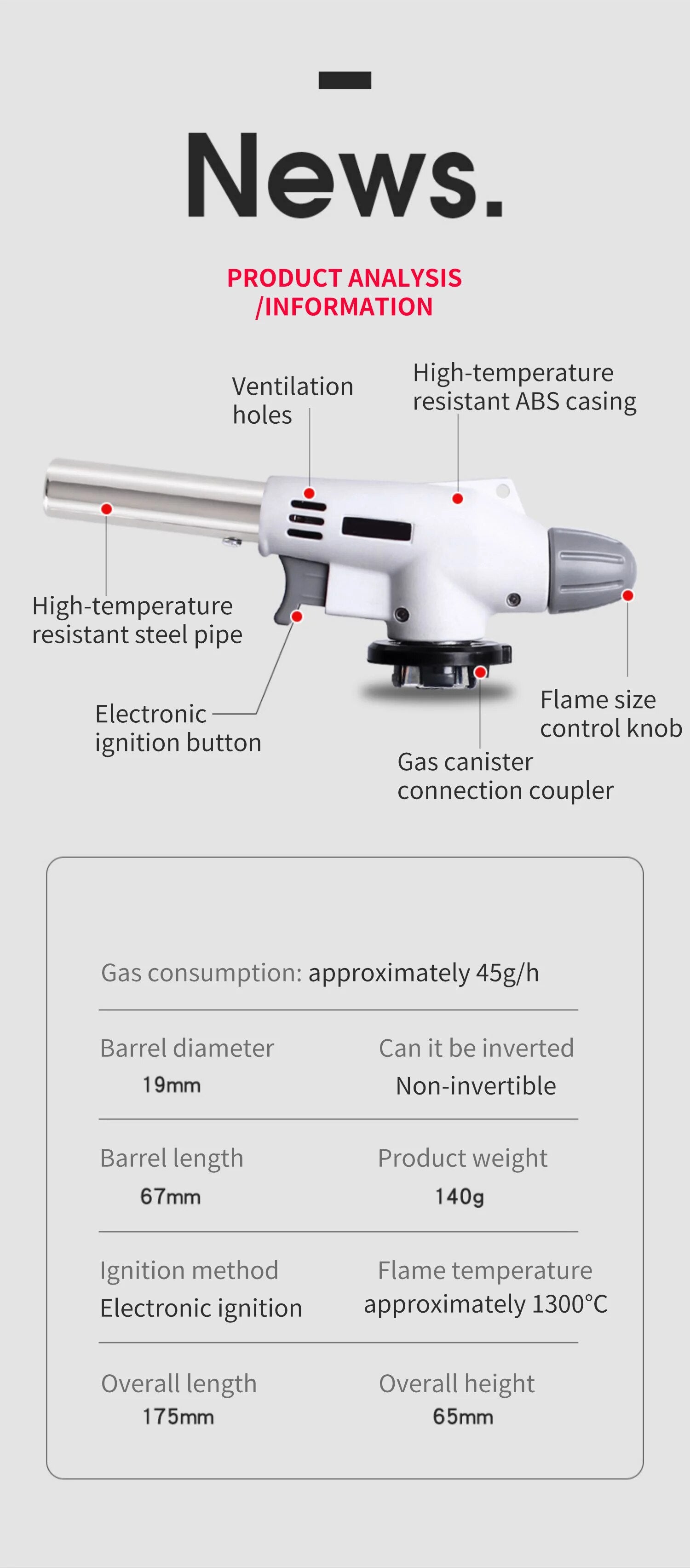 Portable Metal Butane Gas Stove – BBQ, Camping and Cooking Torch