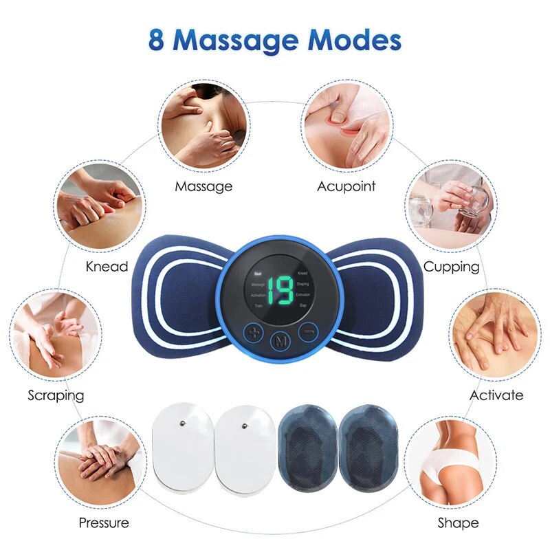 Portable Electric Mini Neck Massager with Pad & Remote Control | Smart Massager