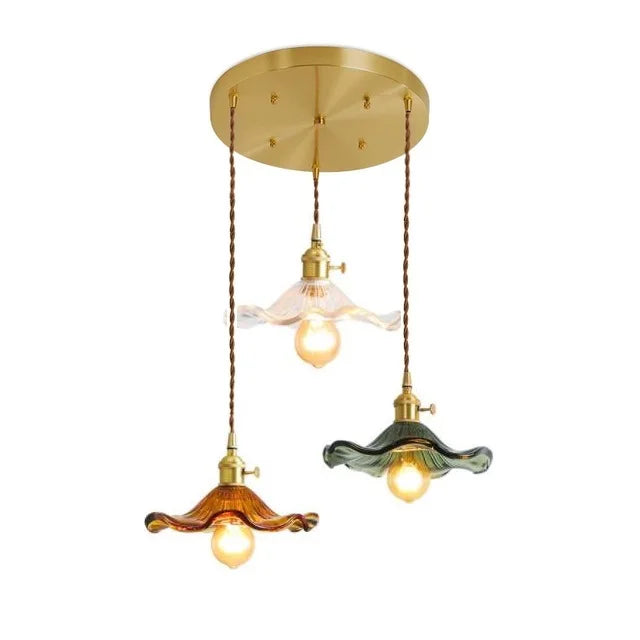 Nordic Design LED Pendant Light | Colourful Glass and Copper Lighting for Bedrooms, Living Rooms & Bars