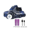 Powerful Waterproof LED Headlamp with Zoom & Rechargeable Battery for Outdoor Activities