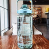 2L PORTABLE WATER BOTTLE WITH STRAW AND TIME MARKINGS FOR SPORT & FITNESS