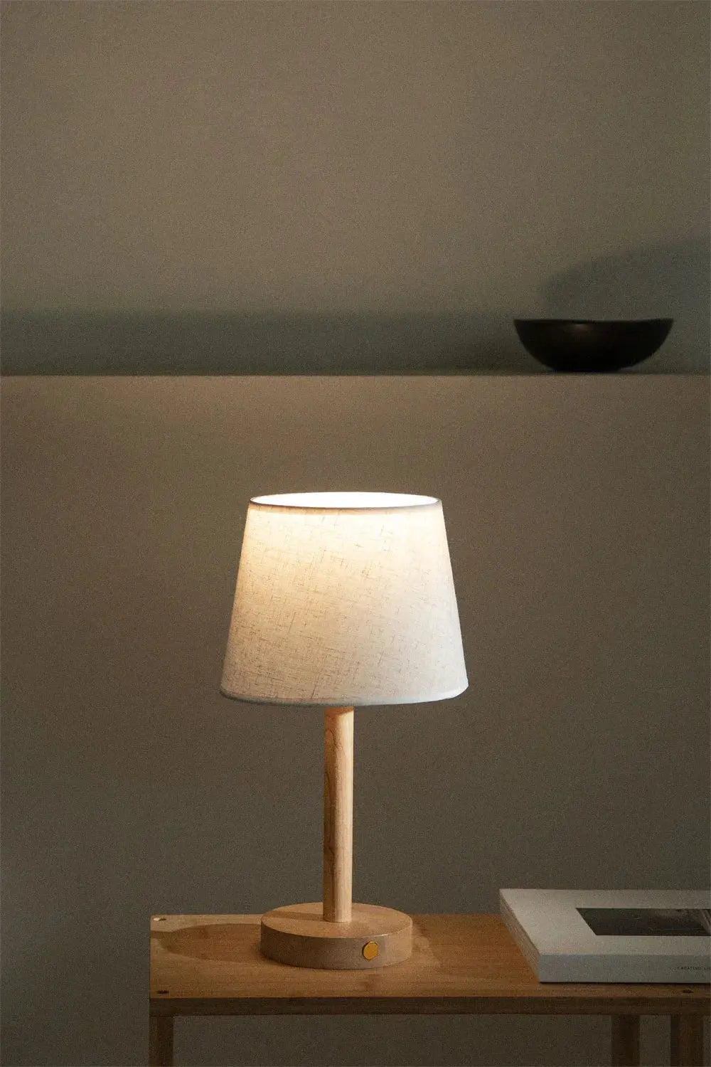 Wireless Wooden LED Table Lamp for Atmosphere