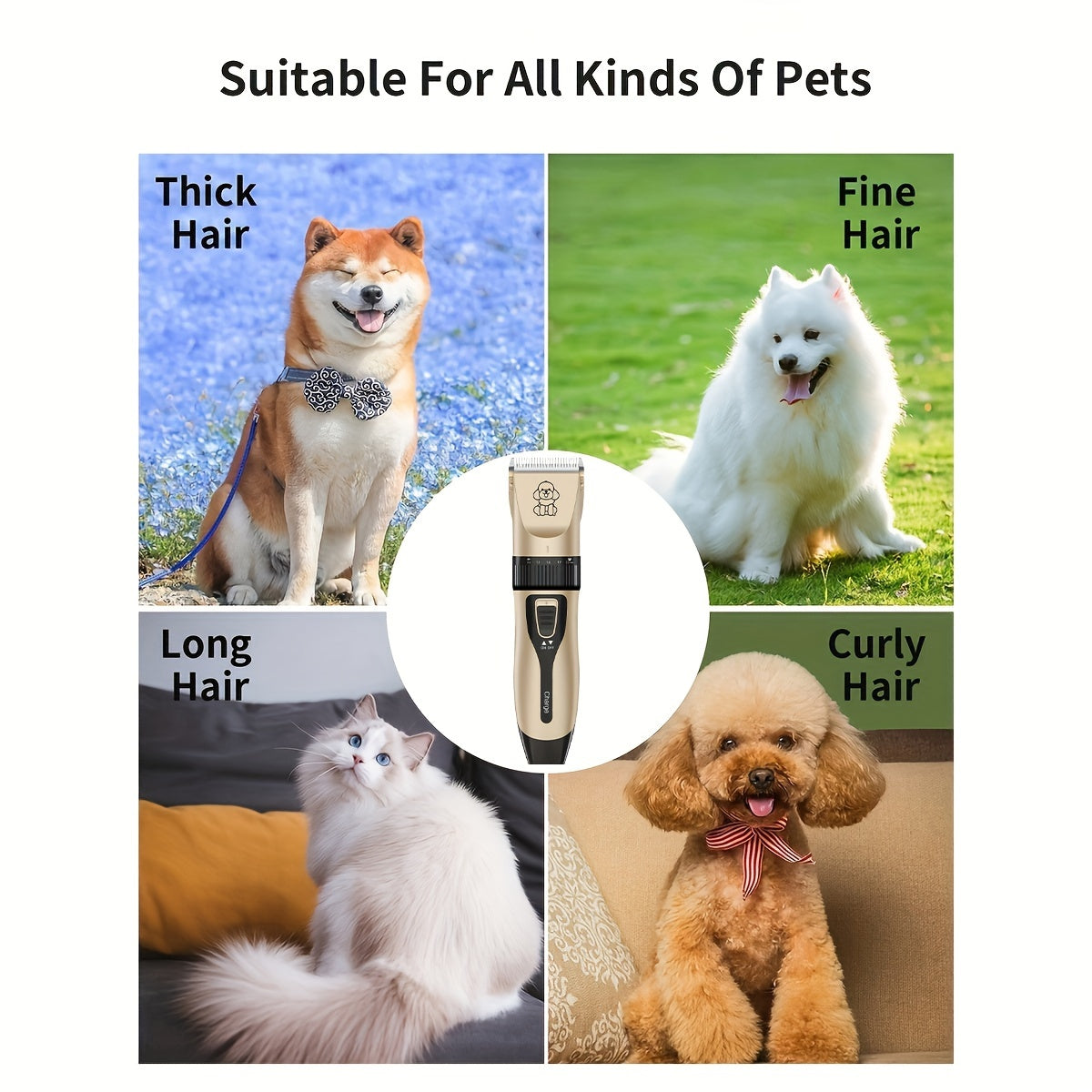 Wireless Pet Clipper - USB Rechargeable and Quiet