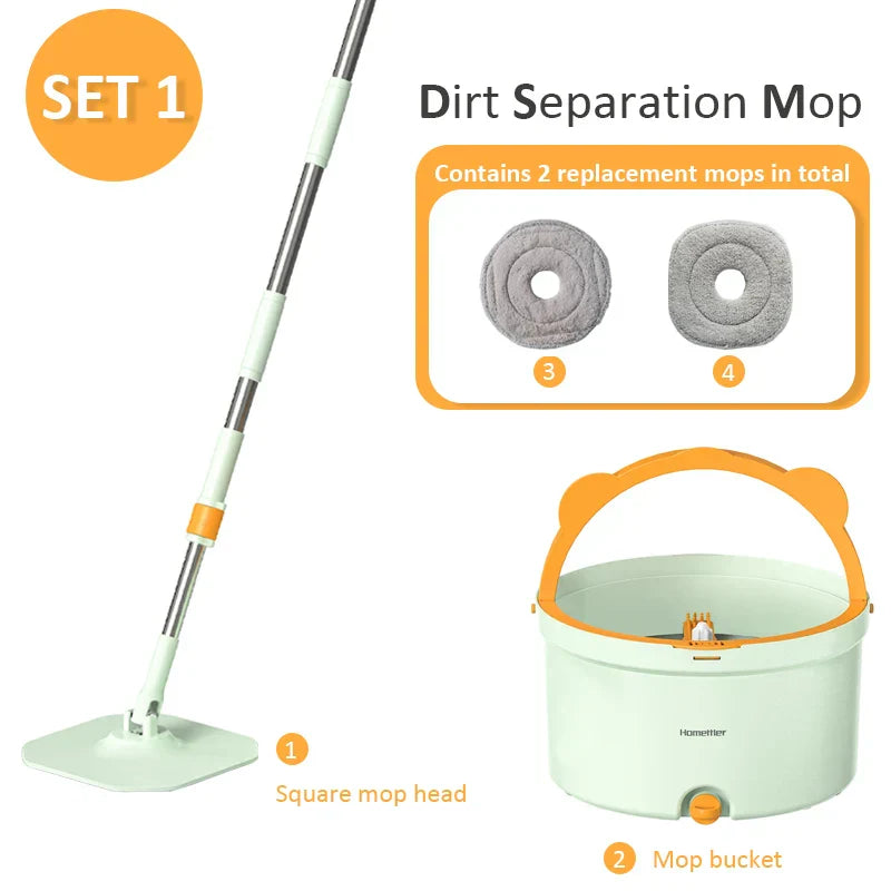 Self-Rotating Mop with Bucket - SpinMop