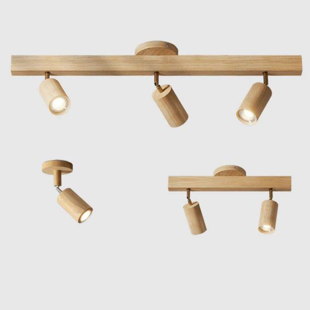 Adjustable Wooden Ceiling Spotlight – EcoLux