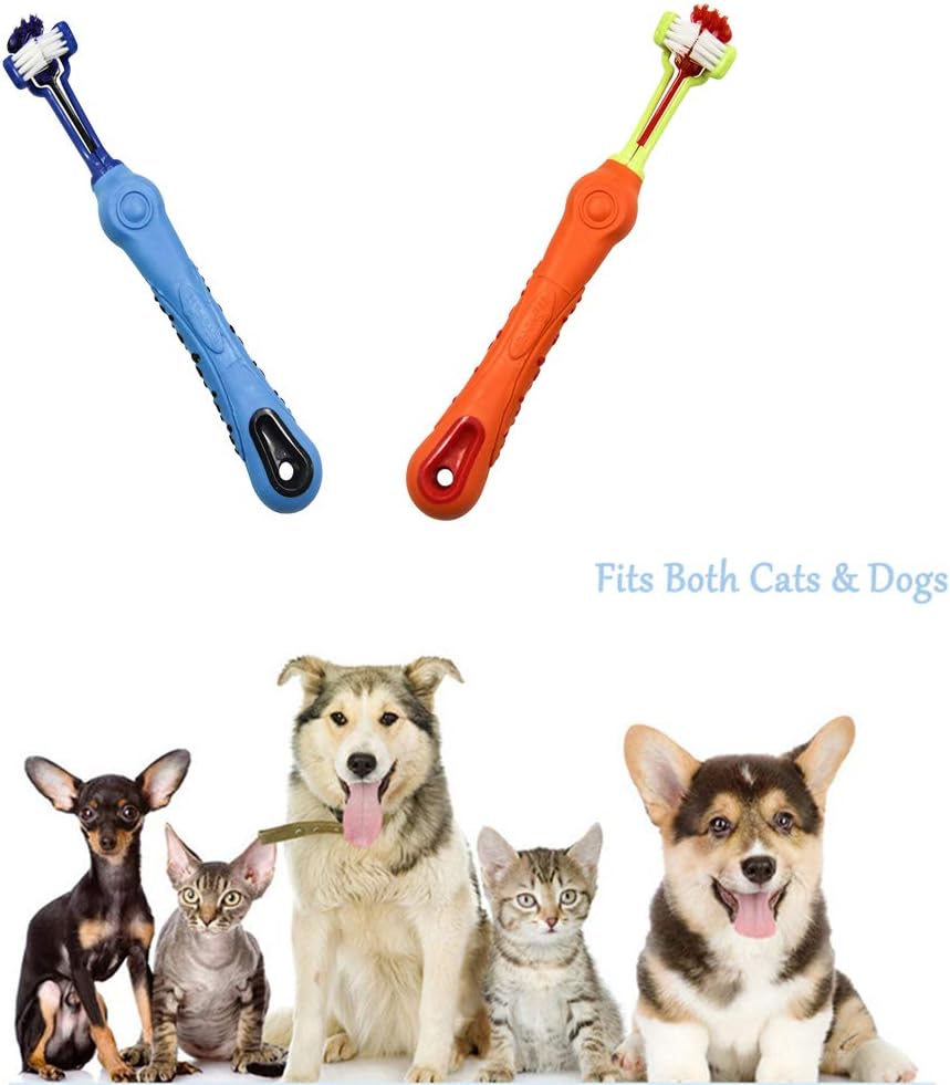 2-Part Three-Sided Pet Toothbrush – Gum Inflammation Control for Healthy Teeth