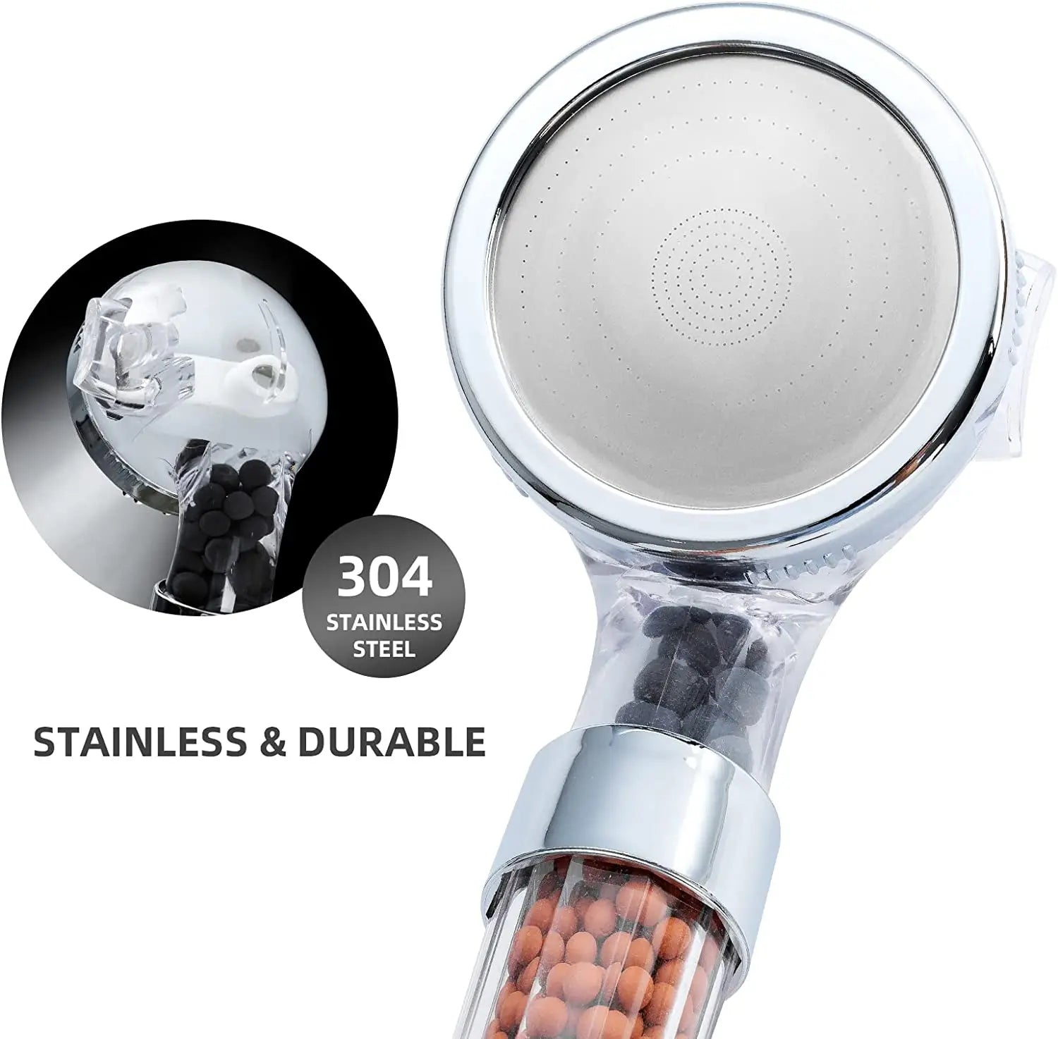 High-Pressure Water-Saving Shower Head with Filter - AquaGlow