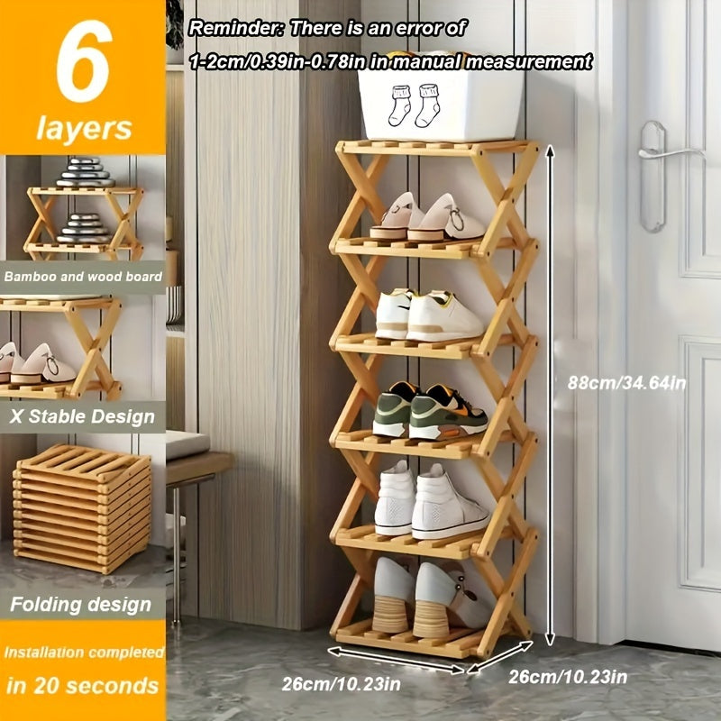 Smart Bamboo Shoe Rack – Compact and Practical for Any Entrance