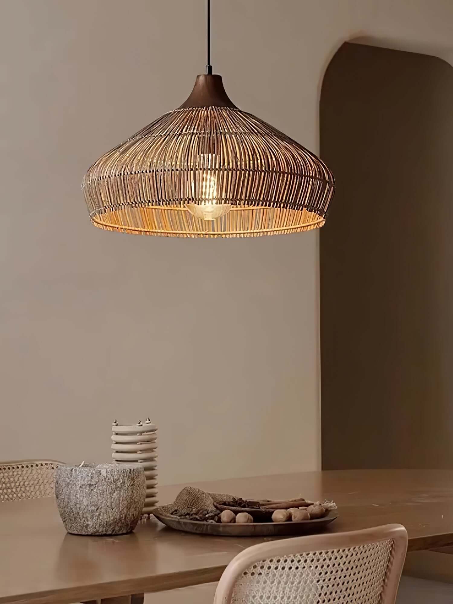Rattan Pendant Lamp - Bohemian Style Pendant Light
