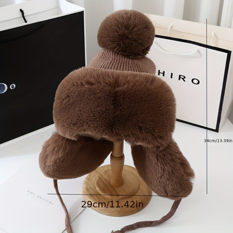 Warm Bomber Hat with Ear Flaps - For Cold Winter Days