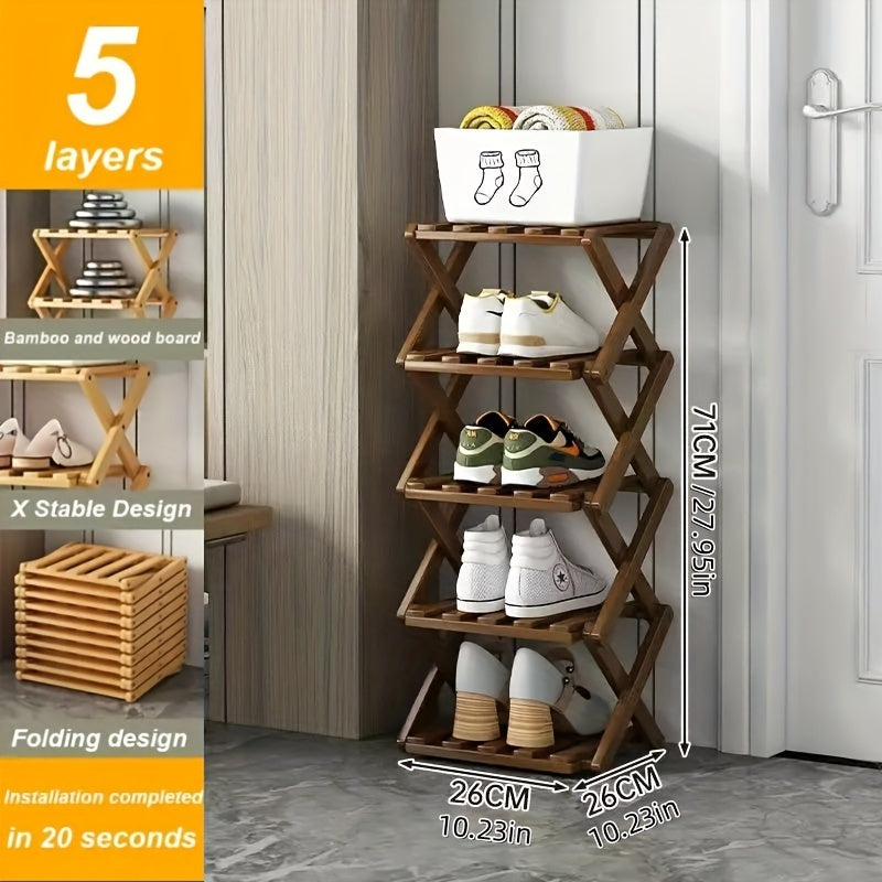 Smart Bamboo Shoe Rack – Compact and Practical for Any Entrance