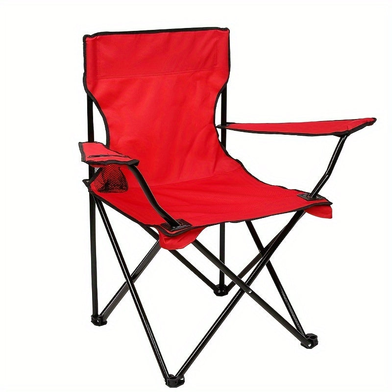 Foldable Camping Chair with Side Pocket - Durable Steel Frame for Outdoor Activities