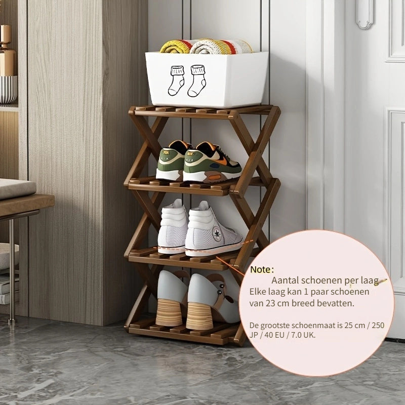 Functional Bamboo Shoe Rack – Compact and Flexible for Small Spaces