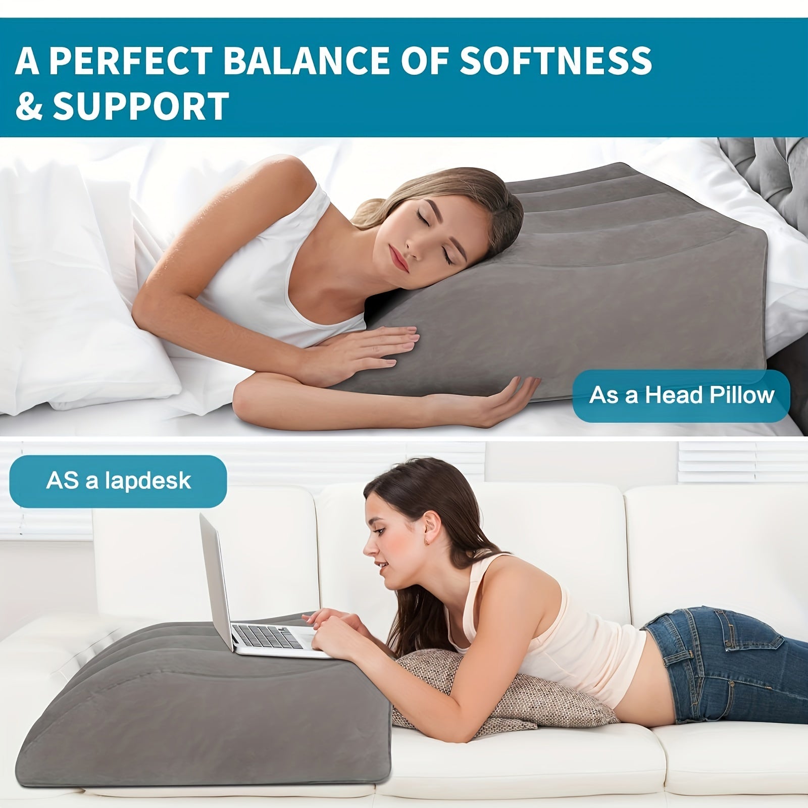 Inflatable Leg Elevation Cushion - For Improved Blood Circulation, Ideal for Sleeping