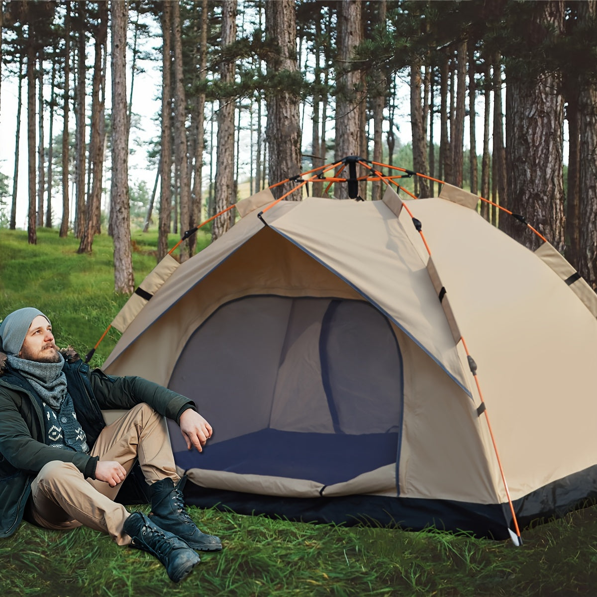 QuickCamp Tent - Quick-erect tent with UV protection for 4 people