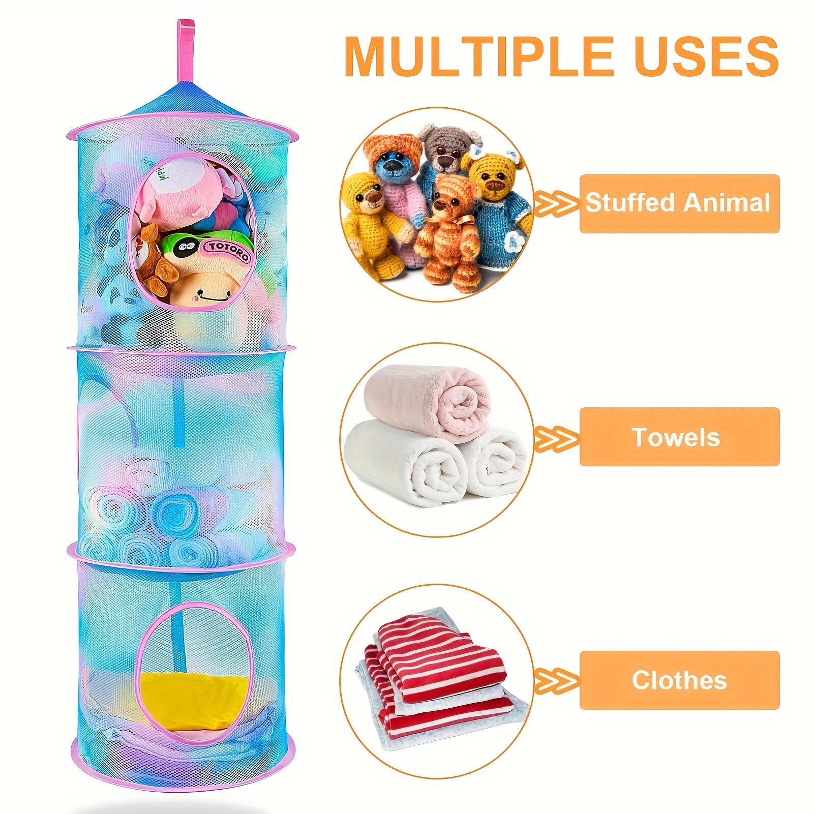 TidyTower 4-Tier Storage Net - Space-Saving and Multifunctional