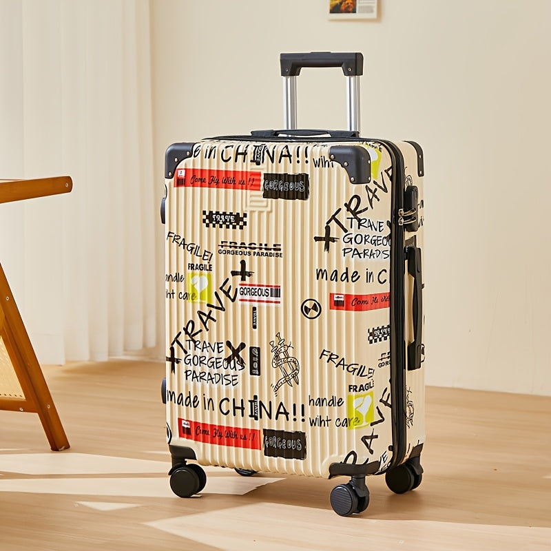 Luxury Graffiti Suitcase with Space Theme – 24 Inch Airline Case with Spinner Wheels and TSA Lock