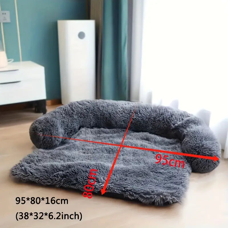 Plush Dog Bed with Removable Washable Cover - Soft and Multifunctional Sleeping Mat for Large, Medium and Small Dogs