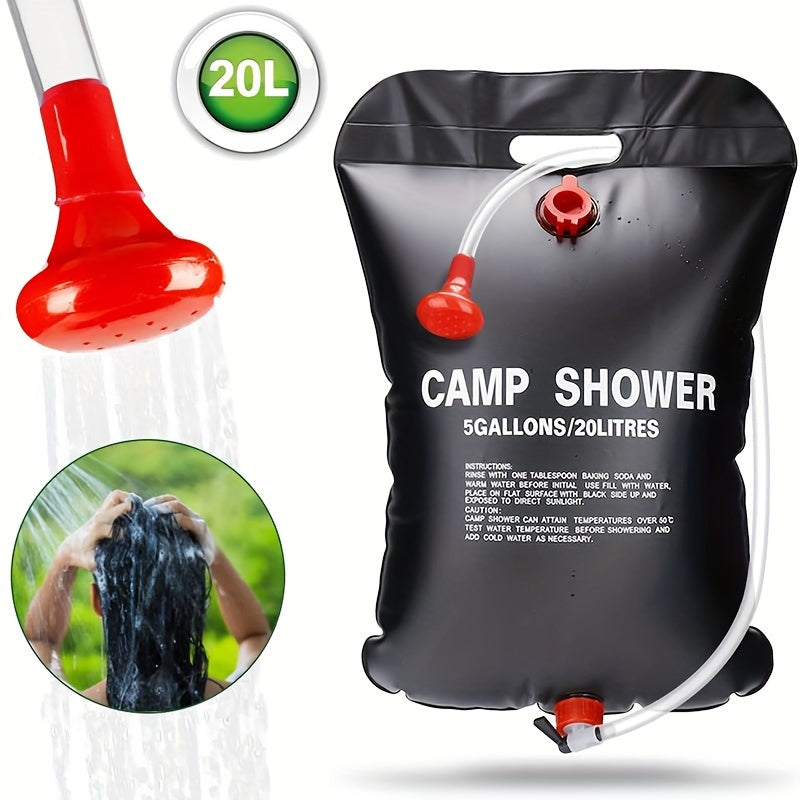 Portable Camping Shower – 20L Capacity with Detachable Hose and Shower Head for Outdoor Adventures