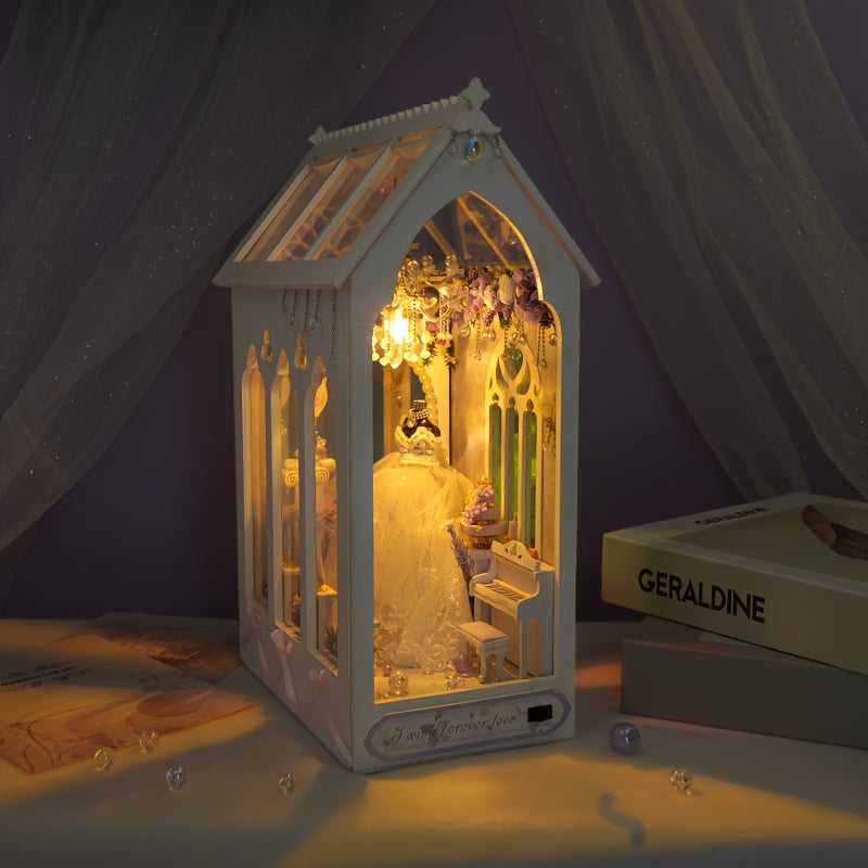 DIY Dollhouse Wedding Dress – 3D Building Set with Lighting and Decorative Furniture