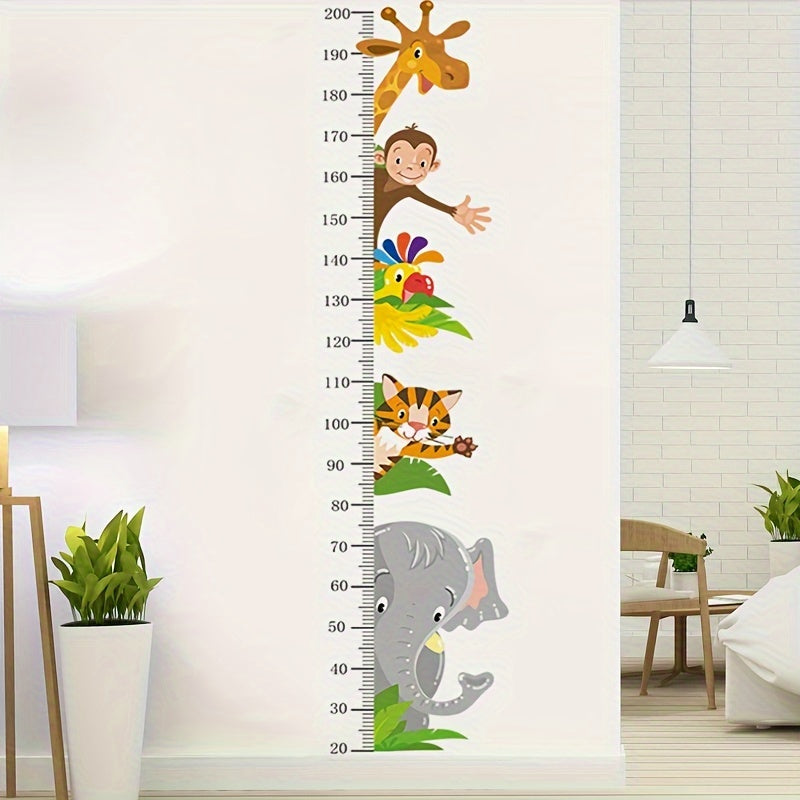 Animal Growth Chart Wall Stickers - Playful Measurement for Children