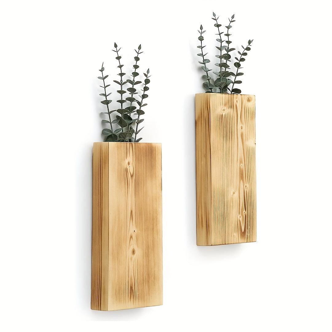 Rustic Wooden Wall Vase - Natural Atmosphere for Any Interior