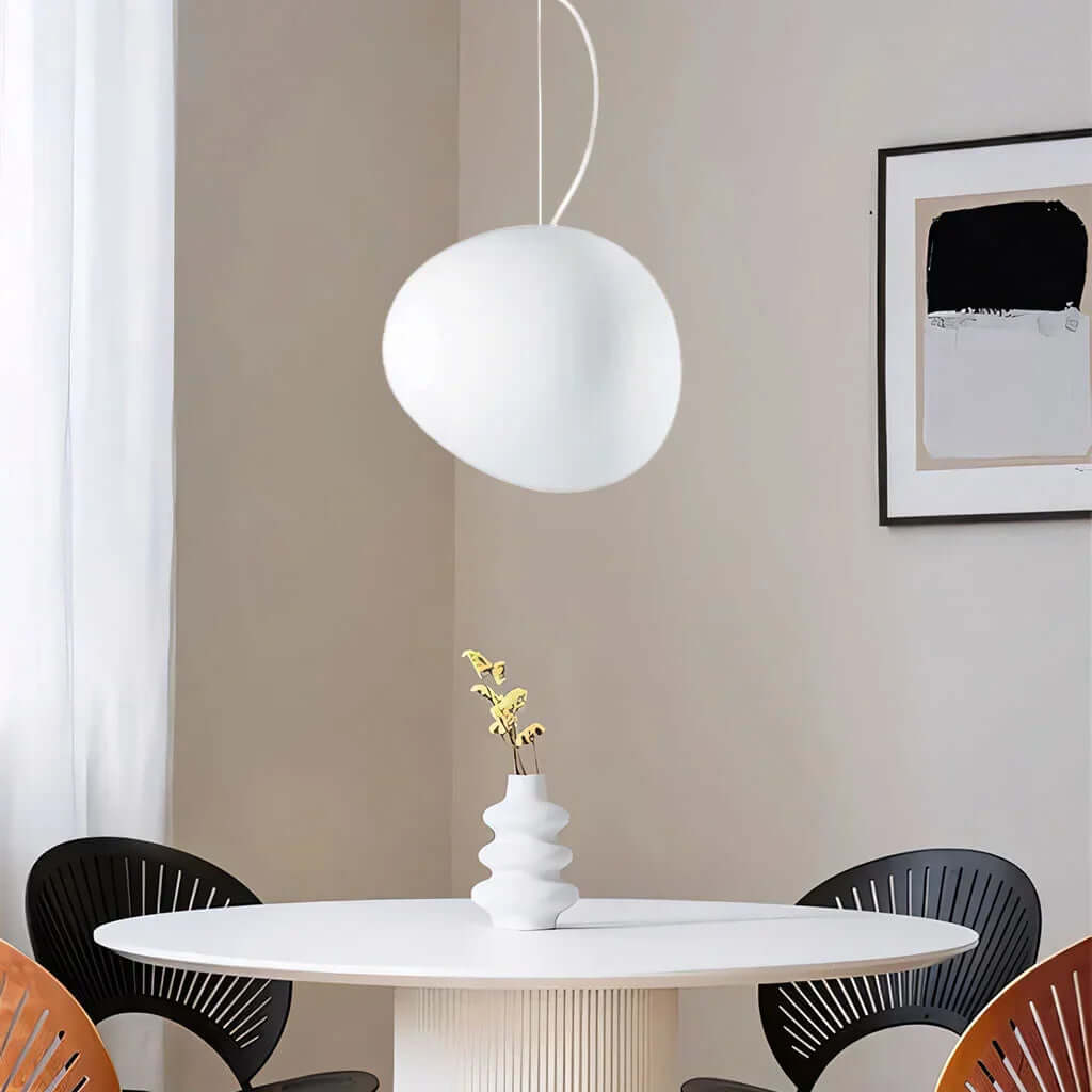 White Pebble Pendant Light - Modern & Minimalist