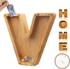 TreasureNest Coin Bank | Personalized wooden savings box in A-Z letter designs