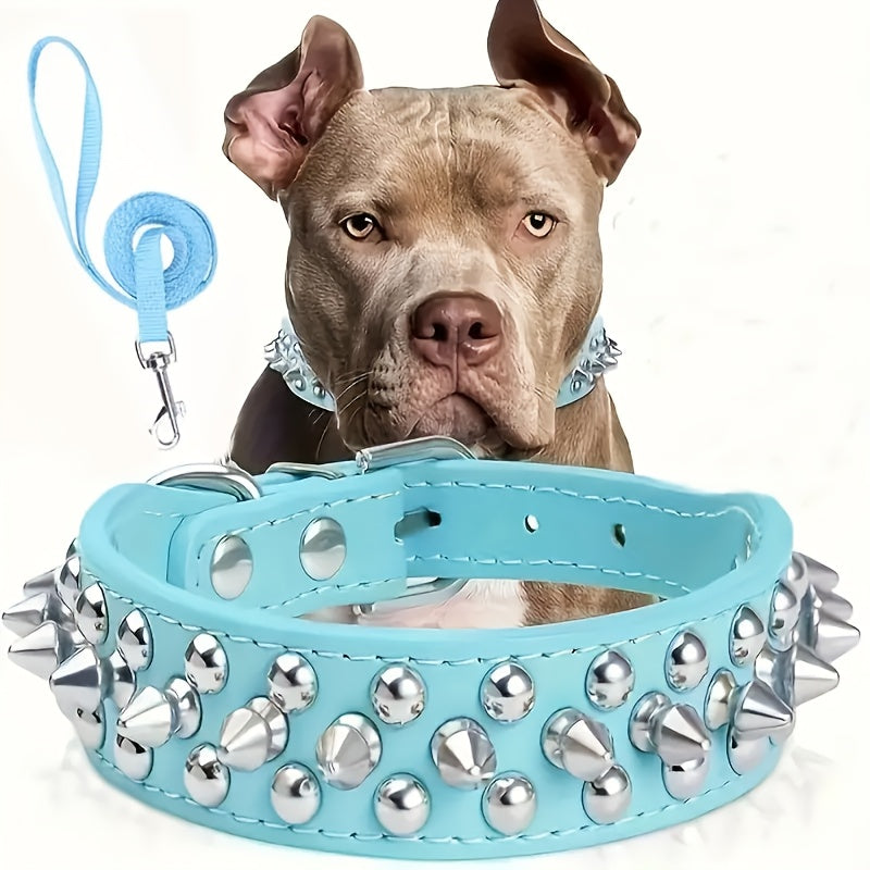 Adjustable Spiked Dog Collar - Strong and Safe for Large Dogs