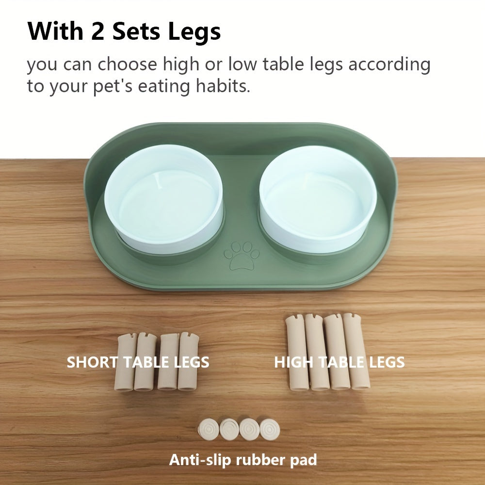 Elevated Double Pet Bowl – Comfortable and Healthy Eating for Cats and Dogs