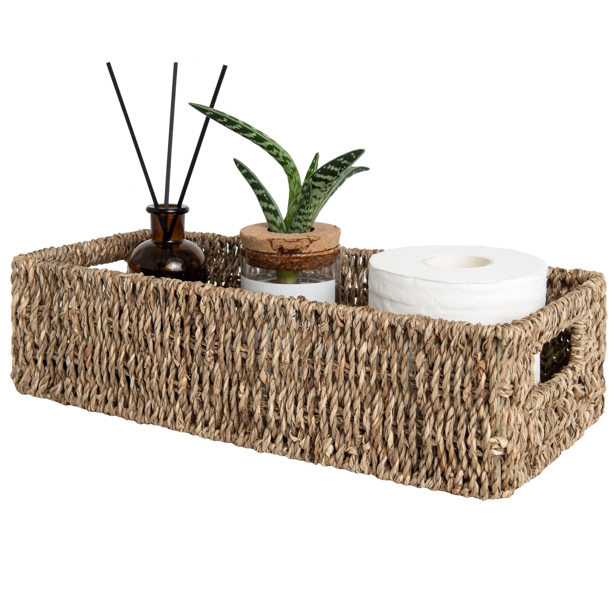 Handmade Seagrass Storage Basket – Ideal for Bathroom and Toilet