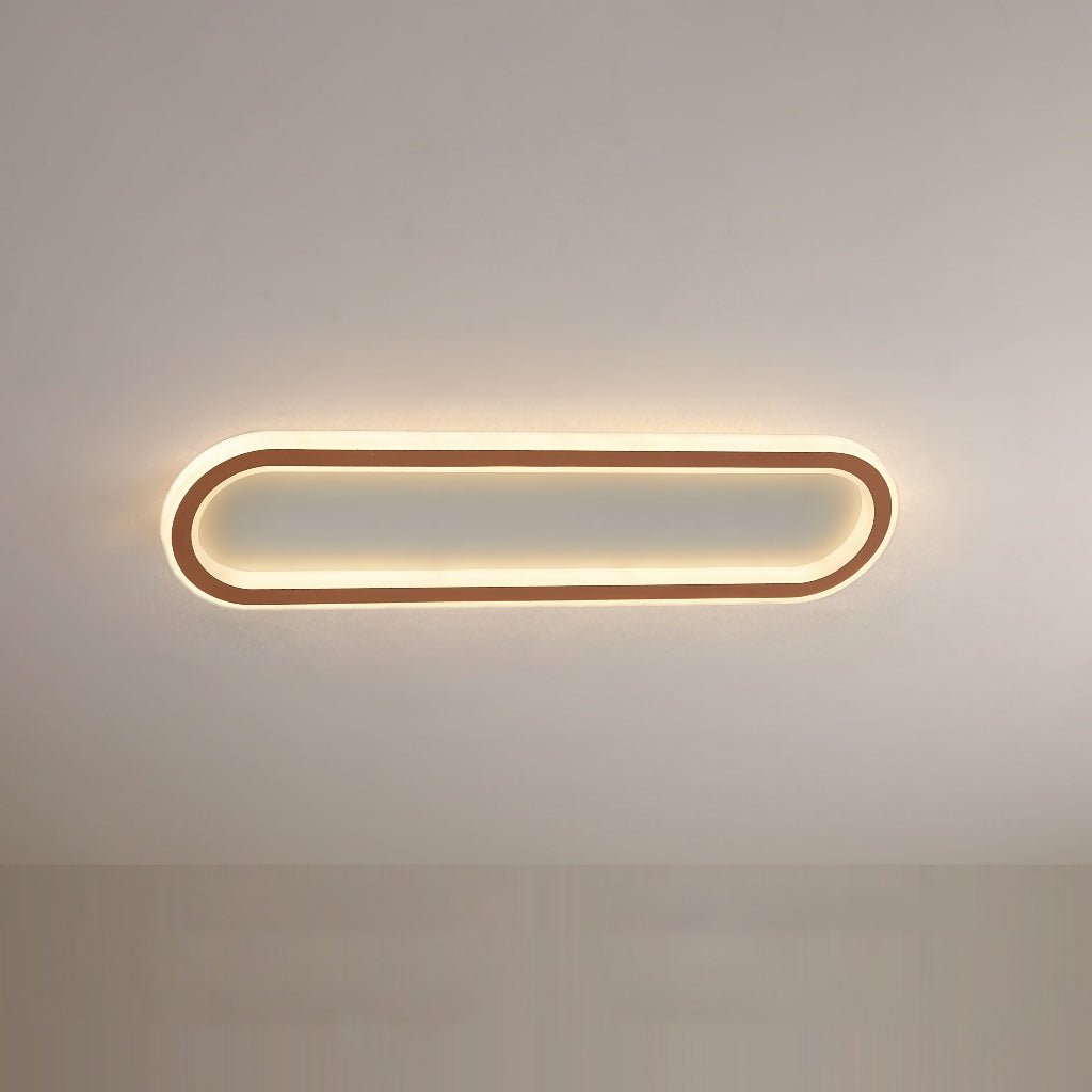 Minimalist Elliptical LED Ceiling Light Metal/Acrylic Black/Gold/Rose Gold