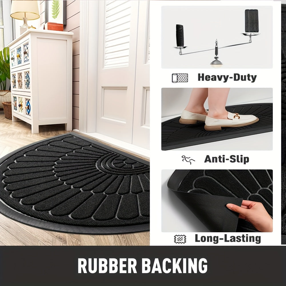 Sustainable Rubber Doormat - Half-Round Design for Outdoors and Indoors