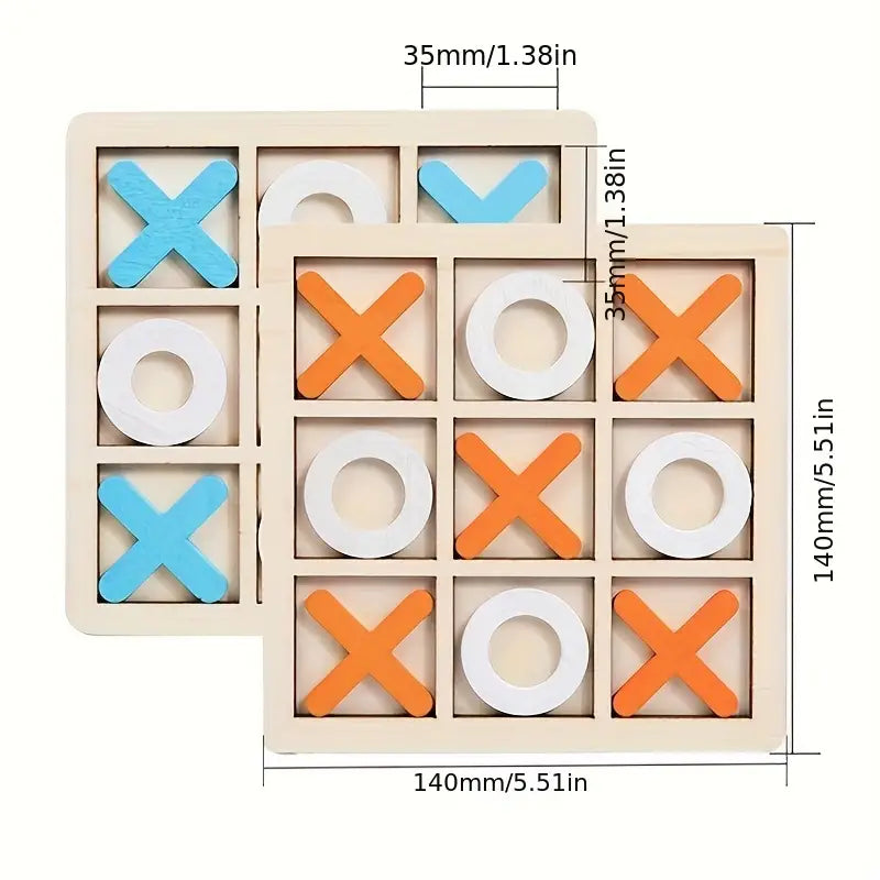 Wooden XOXO Board Game – Classic Noughts and Crosses Strategy Game
