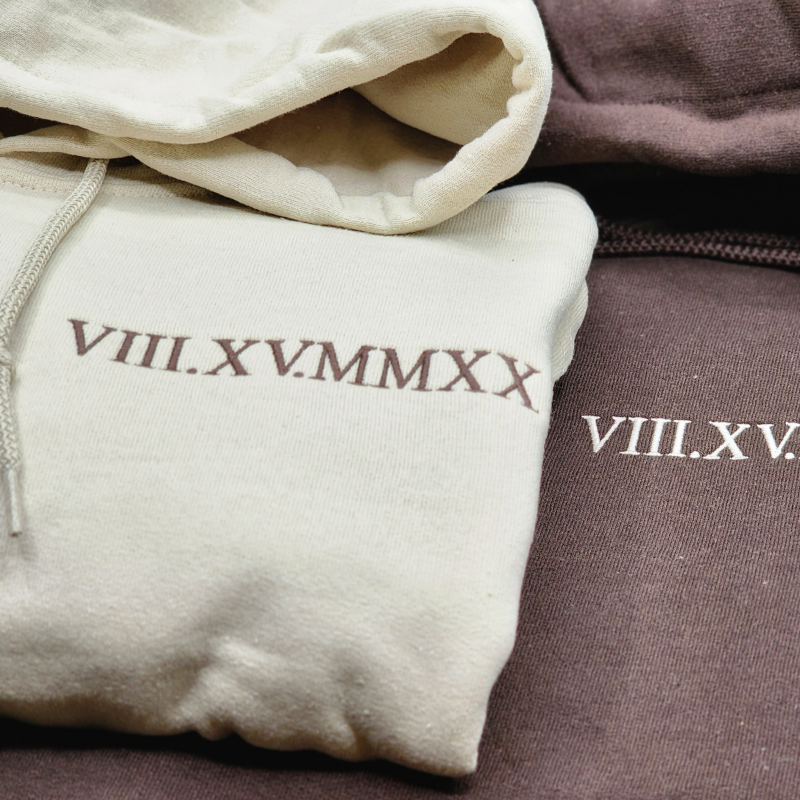 BondEssence Premium Couple Hoodie | Customized Romantic Sweatshirt with Roman Date