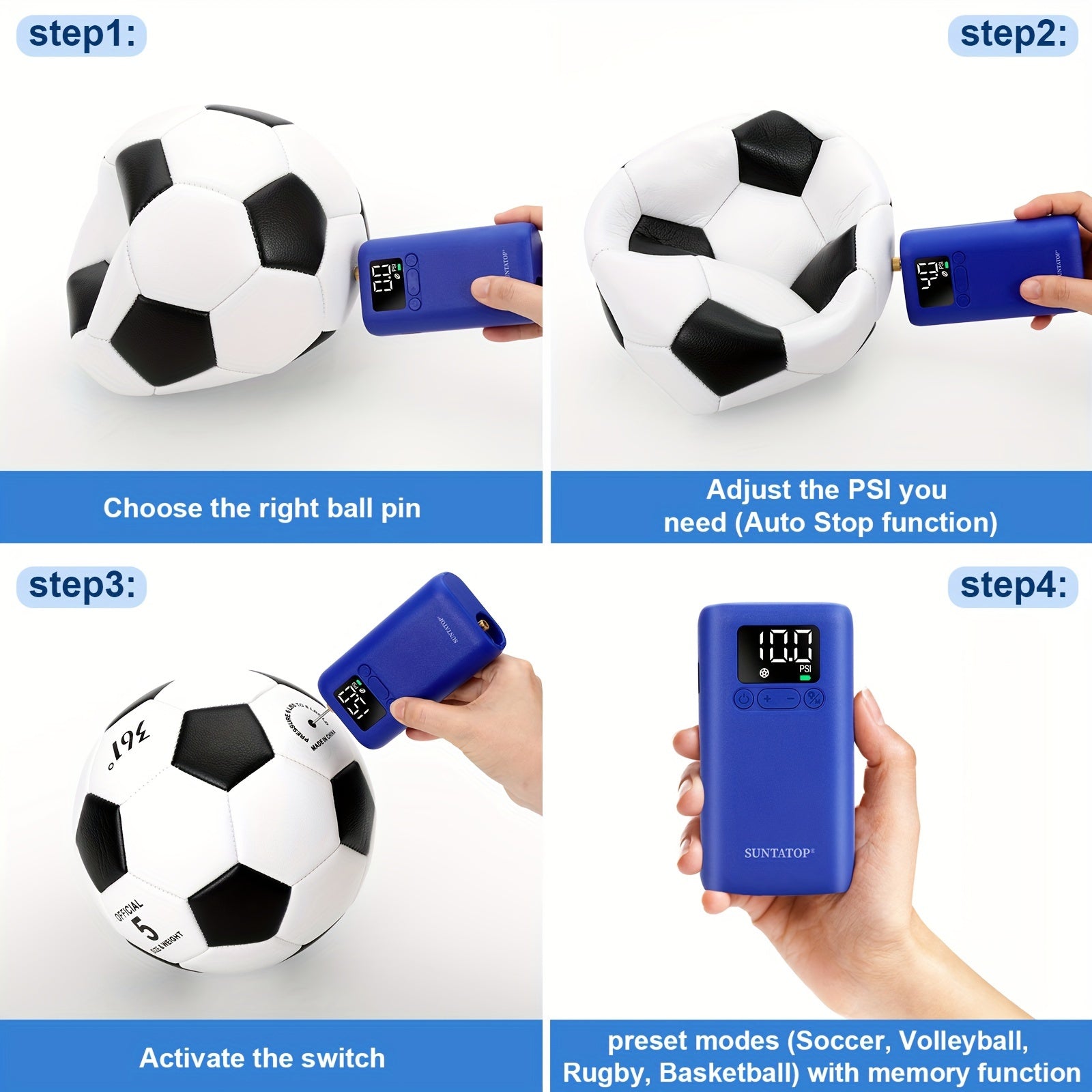 Automatic Ball Pump 20 PSI – Quick and Convenient for Various Sports Balls