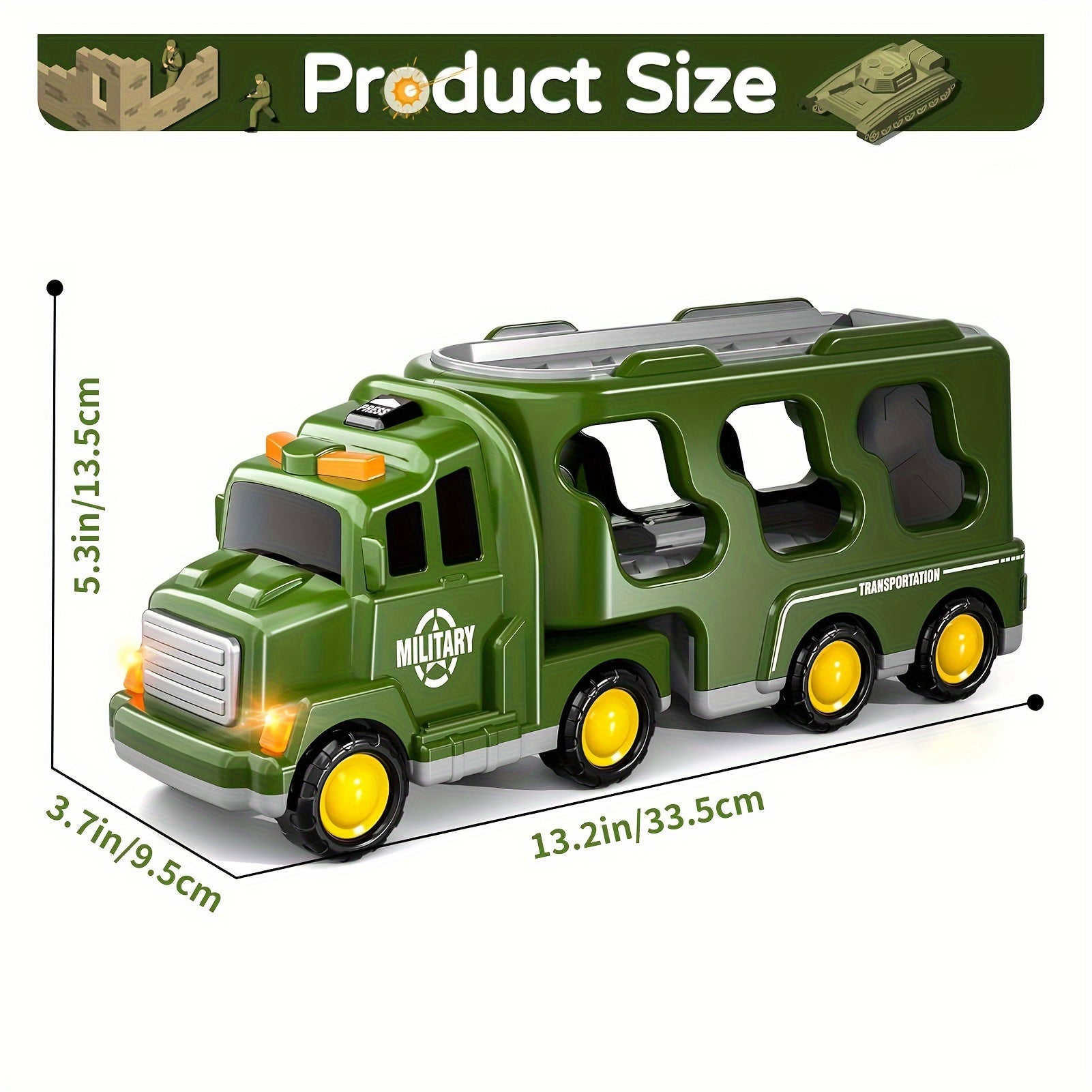 ArmyForce 14-in-1 Military Toy Set - Truck with Tanks, Soldiers and Sound Effects