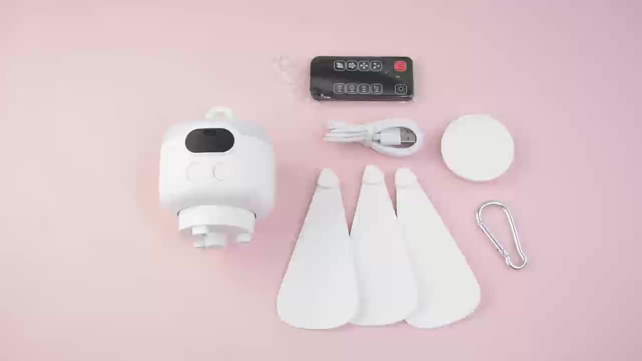 USB Rechargeable Hanging Fan – Portable with LED Light