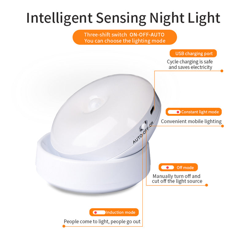 GlowGuard – Wireless Night Light with Motion Sensor and Automatic Switch-Off