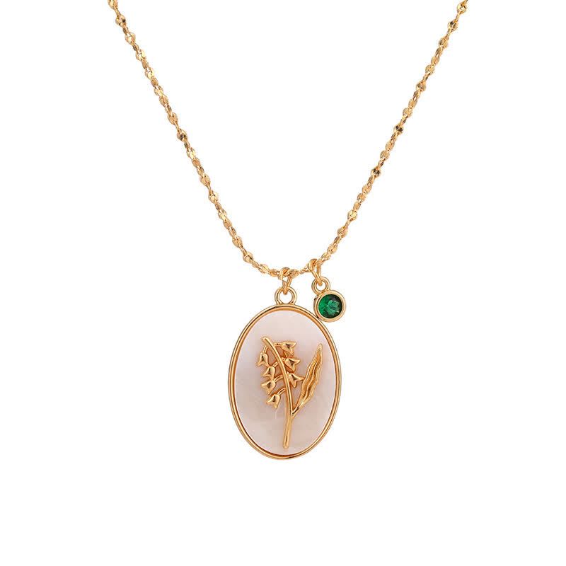 Birthstone and Birth Flower Necklace – Aurora